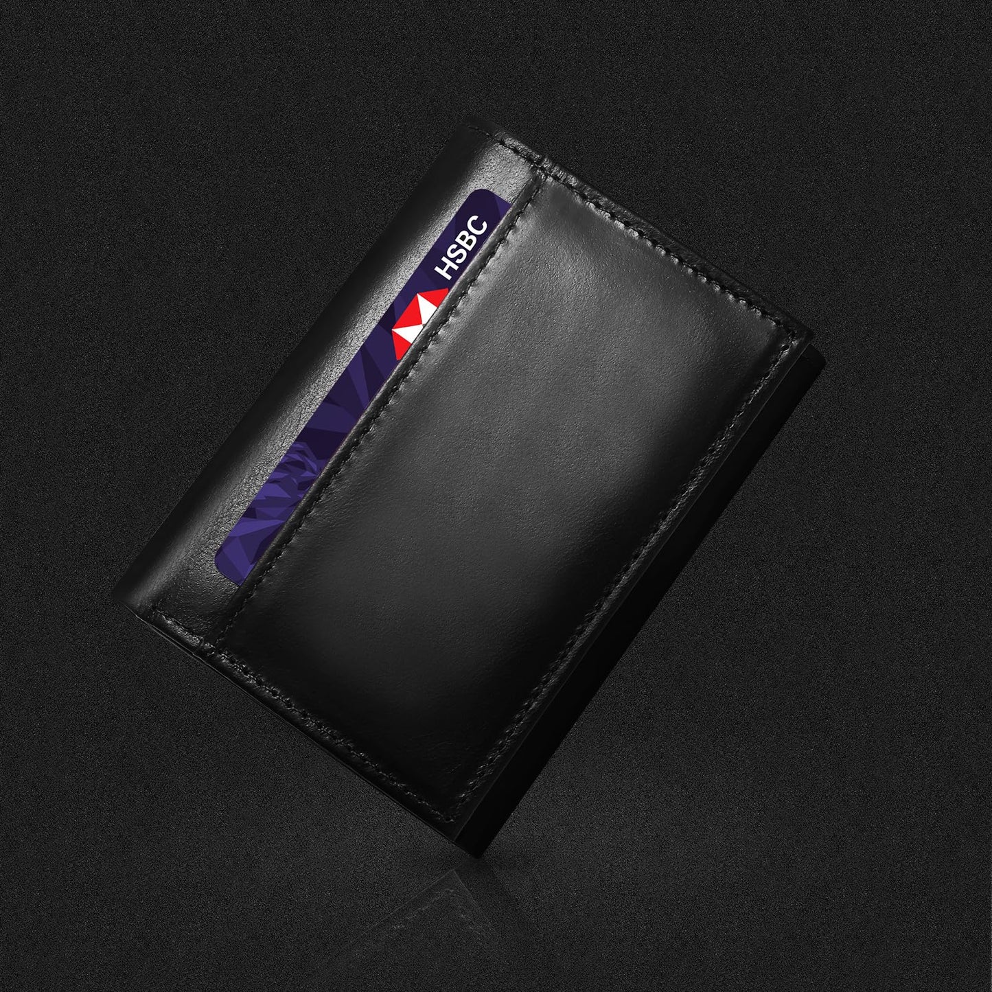 WULOUJIE Men's Trifold Leather Wallet, RFID Blocking Genuine Leather Wallet with 11 Card Slots, Tri Fold Wallet for Men（brown） (brown) (Black)