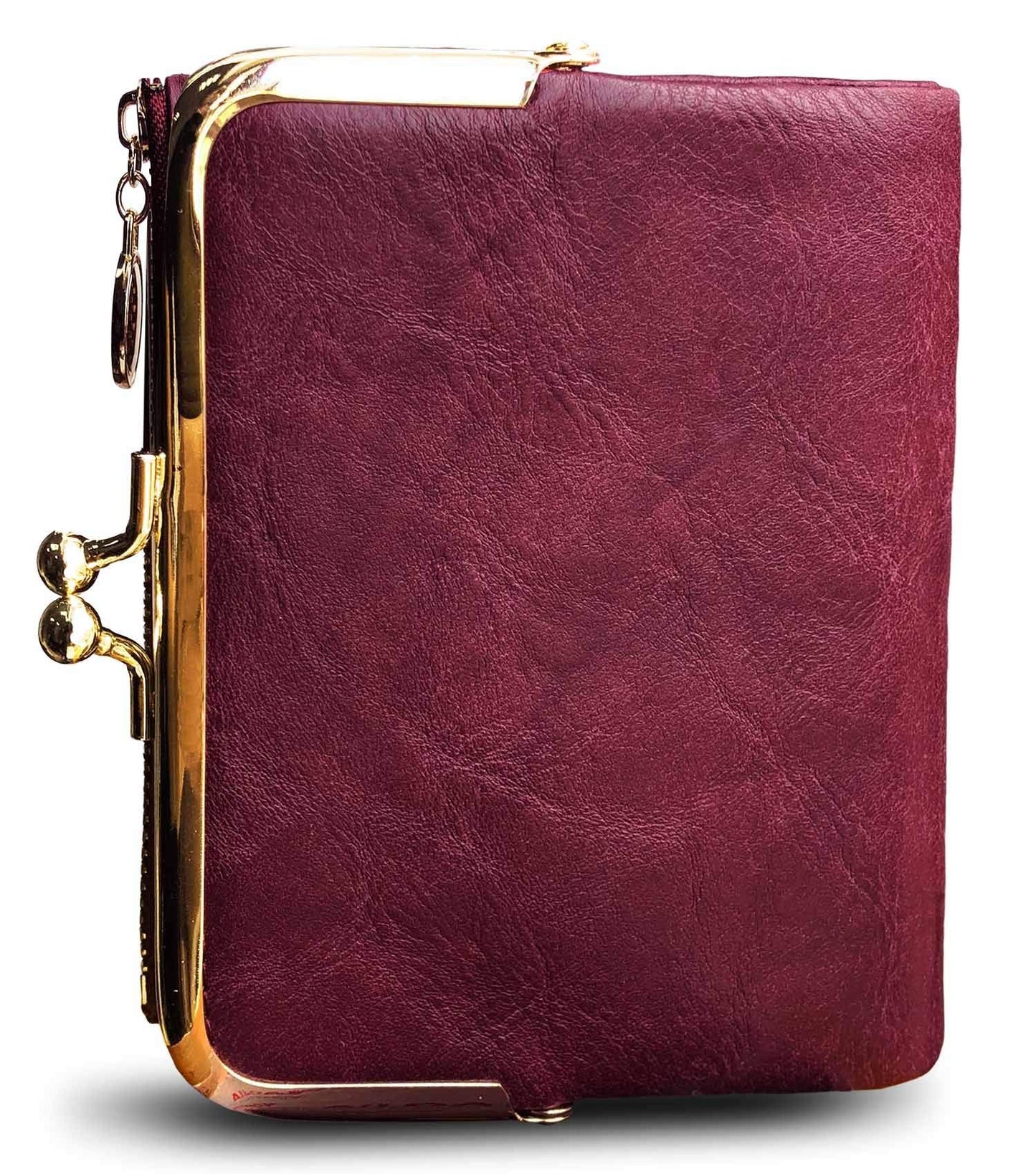 Plinvo Small Bifold Genuine Leather Wallet for Women Vintage Mini Coin Purse with Zipper and Kiss Lock (Grey1)