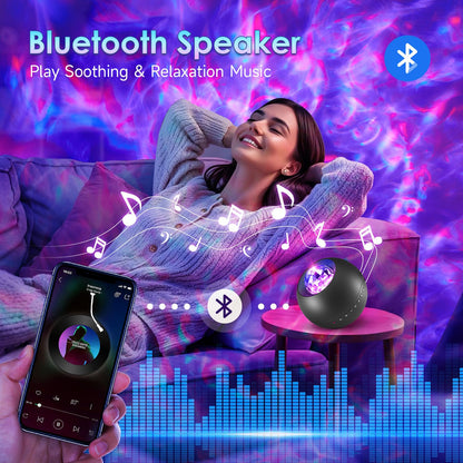 One Fire Galaxy Projector, Vibrant Galaxy Light Projector, White Noise & Bluetooth Room Lights for Bedroom,Remote Timer Kids Night Light,Cute Room Decor for Teen Girl Gifts Trendy Stuff