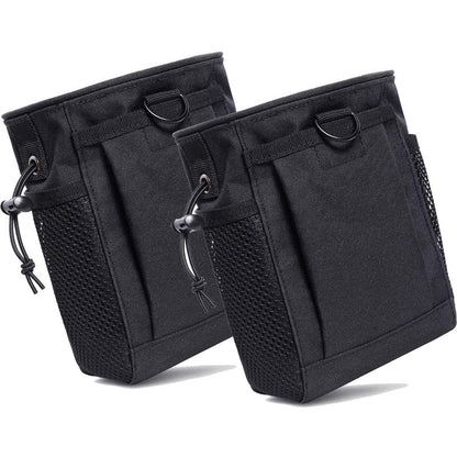 Haafoo Dump Pouch Molle - Tactical Drawstring Magazine Pouch, Molle Ammo Bag, Adjustable Military Utility Belt Holster Molle Dump Bag 2 Pack-Black