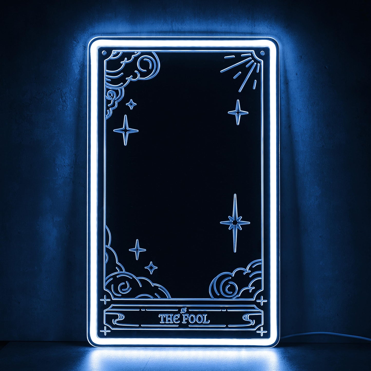 Kavaas Tarot Mirror Neon Sign - Ice Blue Mystical LED Neon Light for Occult Room Wall Decor, Witchy Art Spiritual Room Decor, Best Gifts for Fortune Teller, Tarot Enthusiast