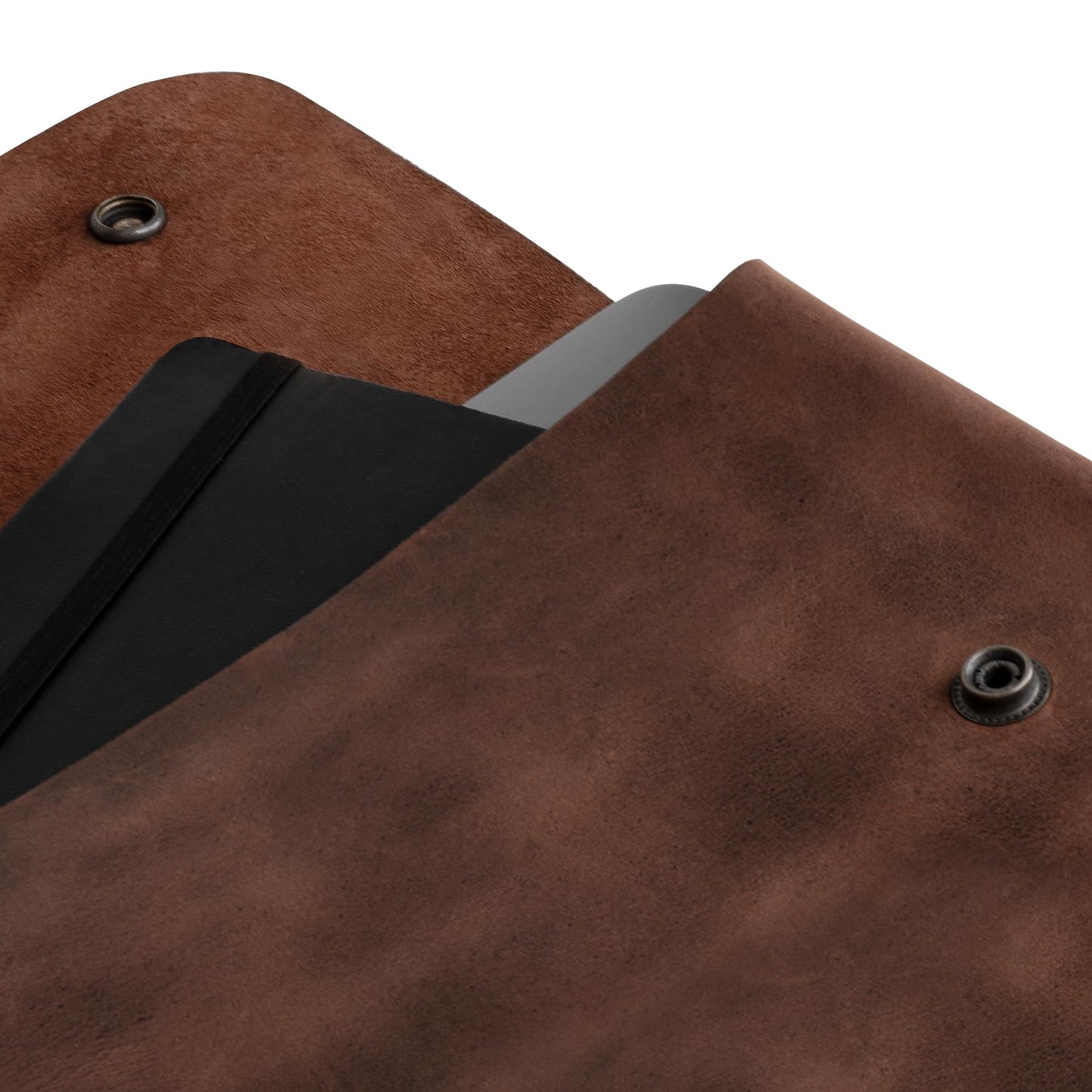 Hide & Drink, Vintage Folder Document Holder, File Case, A5 Binder, Envelope Portfolio, Full Grain Leather, Handmade, Bourbon Brown