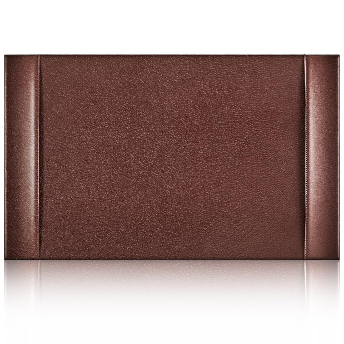 Saysurey 30 x 18 Inch Leather Desk Pad Protector with Side Rails, Executive Office Desk Mat for Home Workspace, Writing Surface, Mouse & Keyboard Pad, Elegant Gift for Men Dad Husband (Brown)