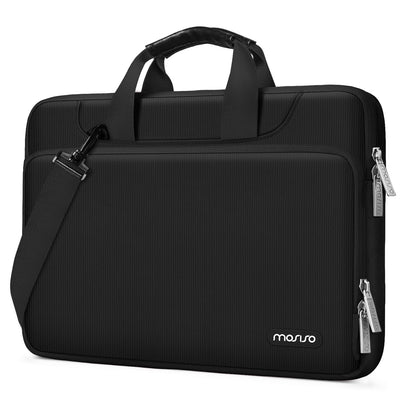 MOSISO 360 Protective Laptop Bag 15.6 inch, 15-16 inch Computer Bag Compatible with MacBook Air 15 inch/Pro 16 inch, HP,Dell,Lenovo,Asus,Notebook, Laptop Carrying Case with Strap&Handle, Black