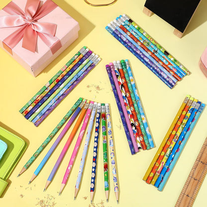 Sabary 100 Pcs Assorted Wood Pencil Bulk 50 Styles #2 HB Colorful Novelty Fun Dinosaur Animals Fruits Sports Pencils with Erasers Back to School Supplies for Kids Student Teacher Classroom Reward