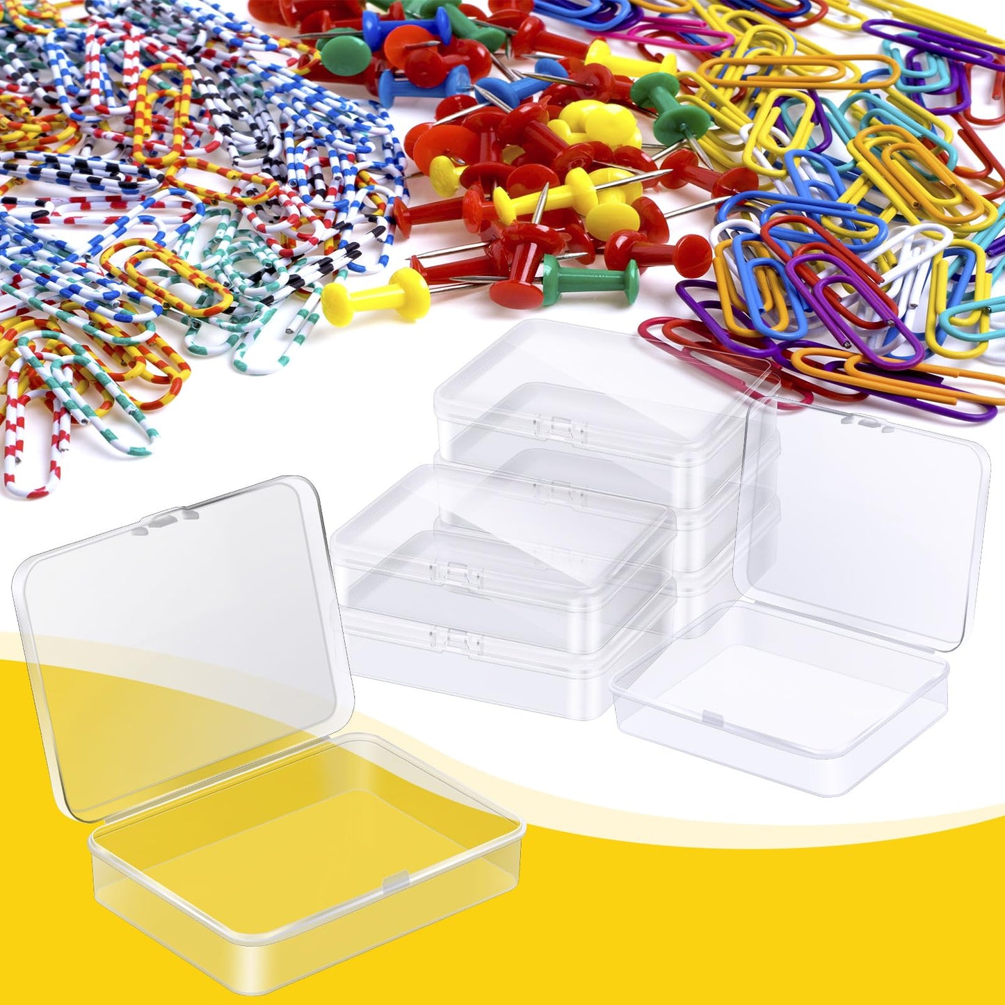 Dcocdeely 32 Pcs Plastic Crayon Box Bulk Clear Crayons Holder with Lid Crayon Organizer Case Crayon Storage Containers for Students School Office Supplies (32)