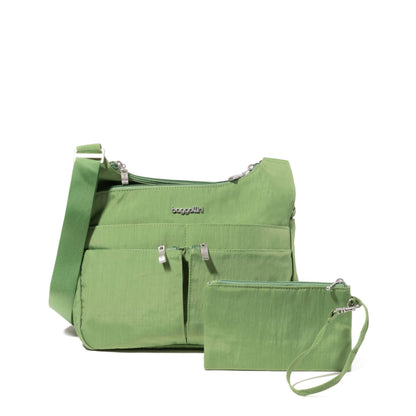 Baggallini Cross Over Crossbody Women 11x8.5 Medium Travel Bag Lightweight Water-Resistant Nylon Organized Handbag Purse