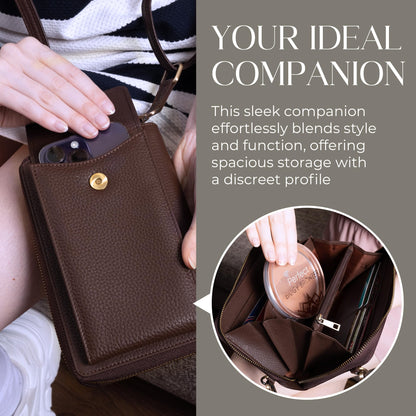 BULL GUARD Crossbody Leather Cell Phone Bag, Anti Theft and RFID Blocking