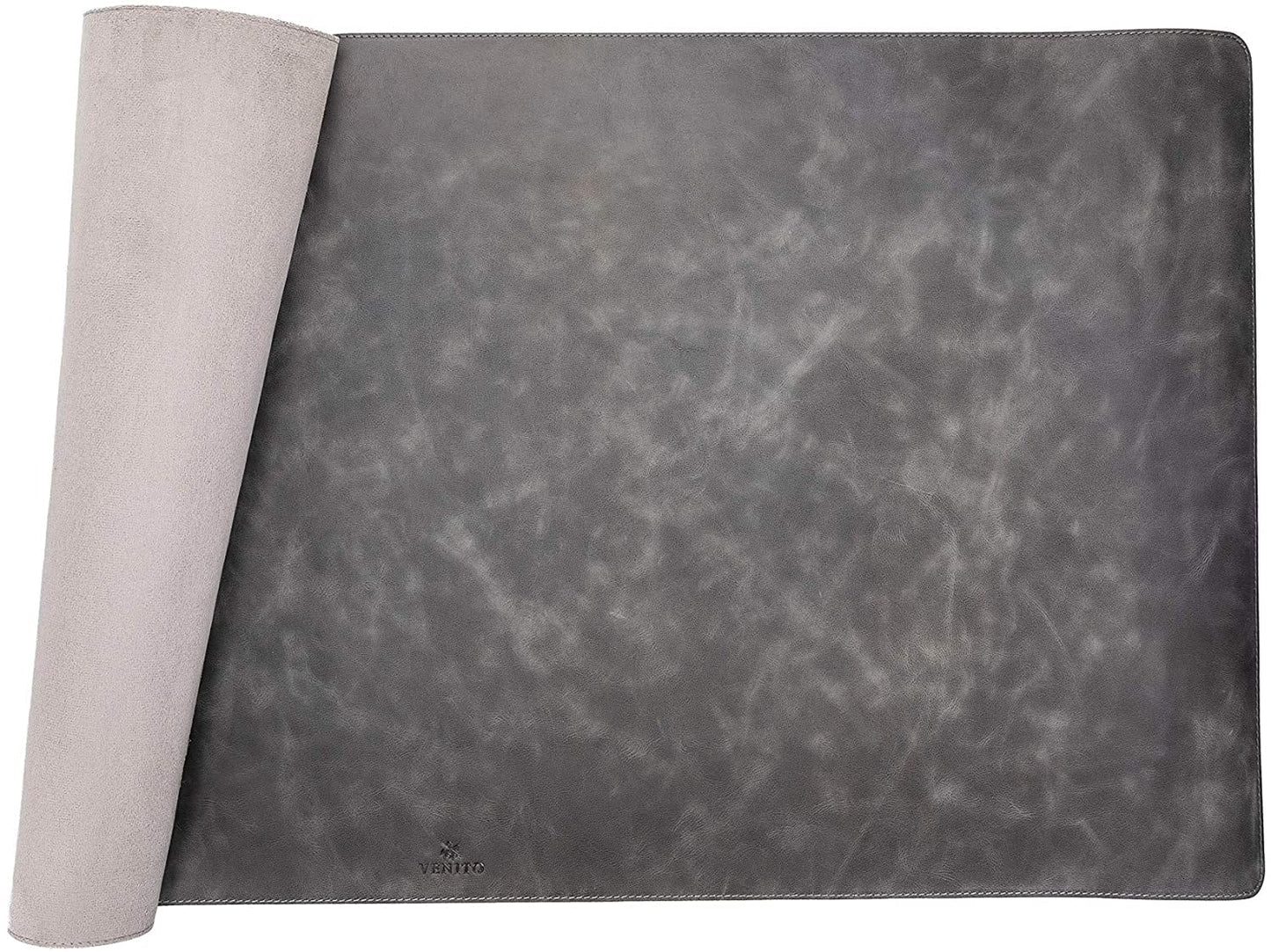 Venito Premium Leather Desk Pad Mat (31.5 X 14.6 inch) - Medium Desk Mat for Keyboard and Mouse Home Office Accessories (Faded Gray)*