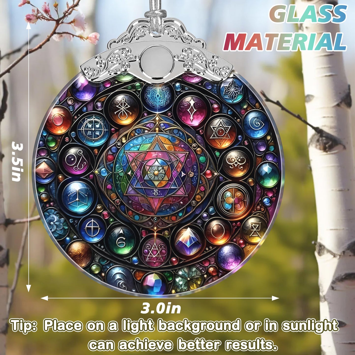Alchemy Stained Glass Ornament - Christmas Ornament - Christmas Decorations for Tree - Holiday Present Ideas - Gift Exchange