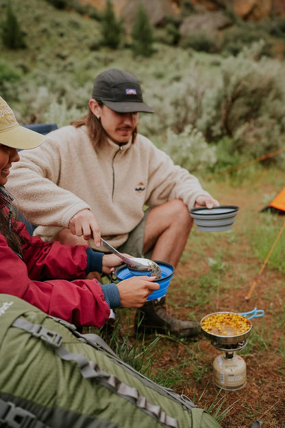 Stansport Collapsible Silicon Travel Bowls - 2 Pack, Grey and Blue, Large