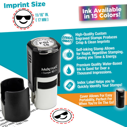 MaxMark Round Self Inking Halloween Stamp - Crow - Black Ink
