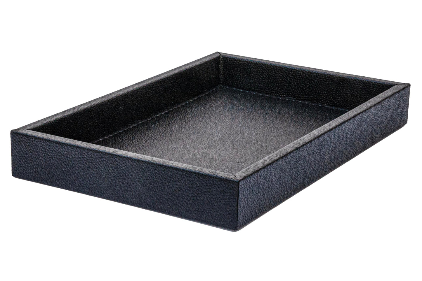 MOENA Faux Leather Tray – Elegant & Versatile Organizer for Home, Office, and Yacht (Matte Black, Small)