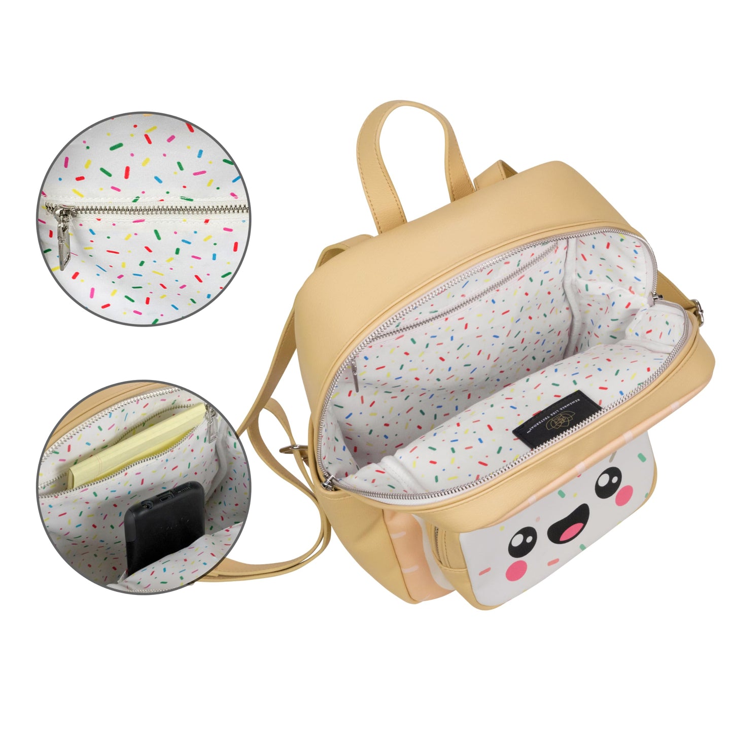 Remember Like Yesterday - Kawaii Poptart Backpack Purse | Women and Kids Fashion Backpack Purse | Faux Leather