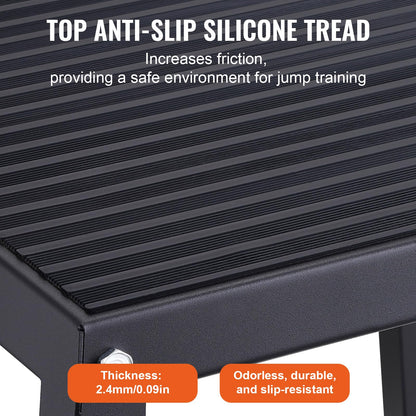 VEVOR Plyometric Jump Boxes, 12/18/24 Inch Plyo Box, Platform and Jumping Agility Box, Anti-Slip Fitness Exercise Step Up Box Set for Home Gym Training, Conditioning Strength Training, Black