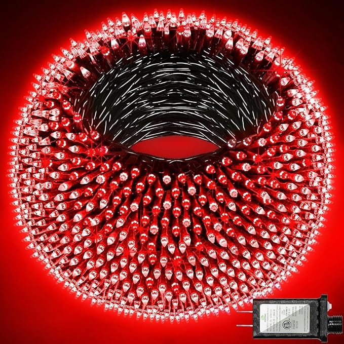 750 LED 240FT Christmas Lights Outdoor,12 Lighting Modes Christmas String Lights with Timer, Dimmable Plug in Red LED StringLights Waterproof for Yard Tree Wedding Party Holiday Red
