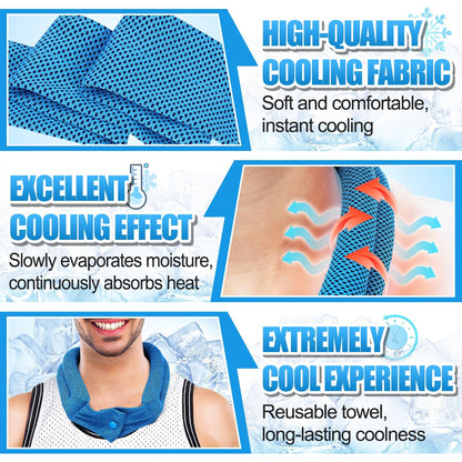 3 Pcs Cooling Neck Wraps - Cooling Towels with Ice Polymer, Breathable Soft Neck Coolers for Summer Heat Sports Gym Workout Men Women Gifts