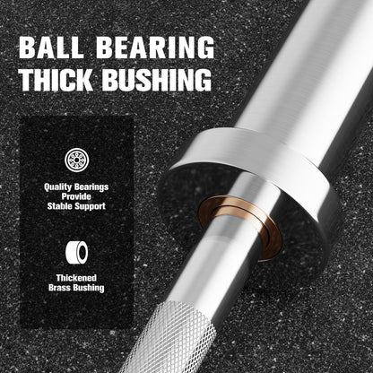 RITFIT Olympic Barbell 4ft/6ft - 2 Inch Weight Bar for Strength Training, Weightlifting, Squat, Deadlift, Bench Press, Curl, Overhead Press - 350lbs/500lbs Capacity 4FT Silver with Collar