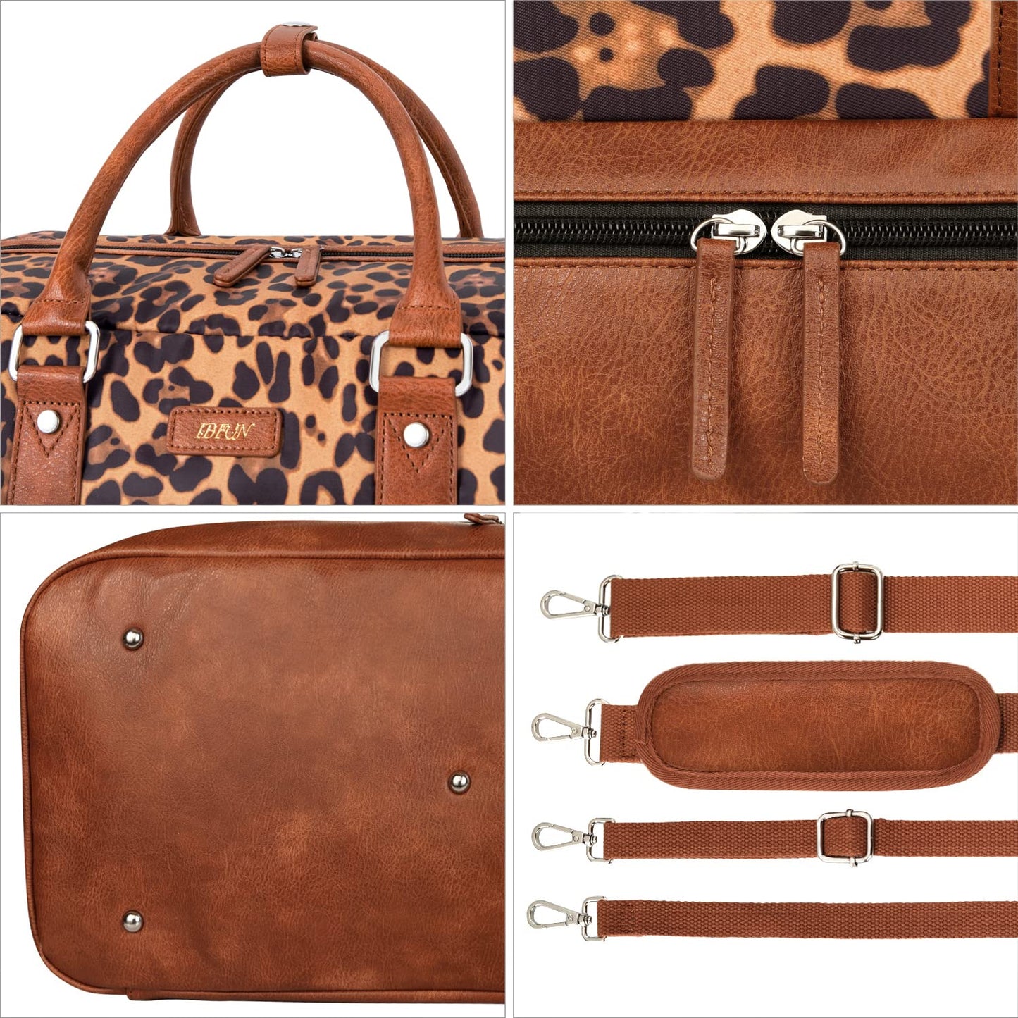 Weekender Bags for Women, Large Overnight Bag Canvas Travel Duffel Bag Carry On Tote with Shoe Compartment 21" 3Pcs Set