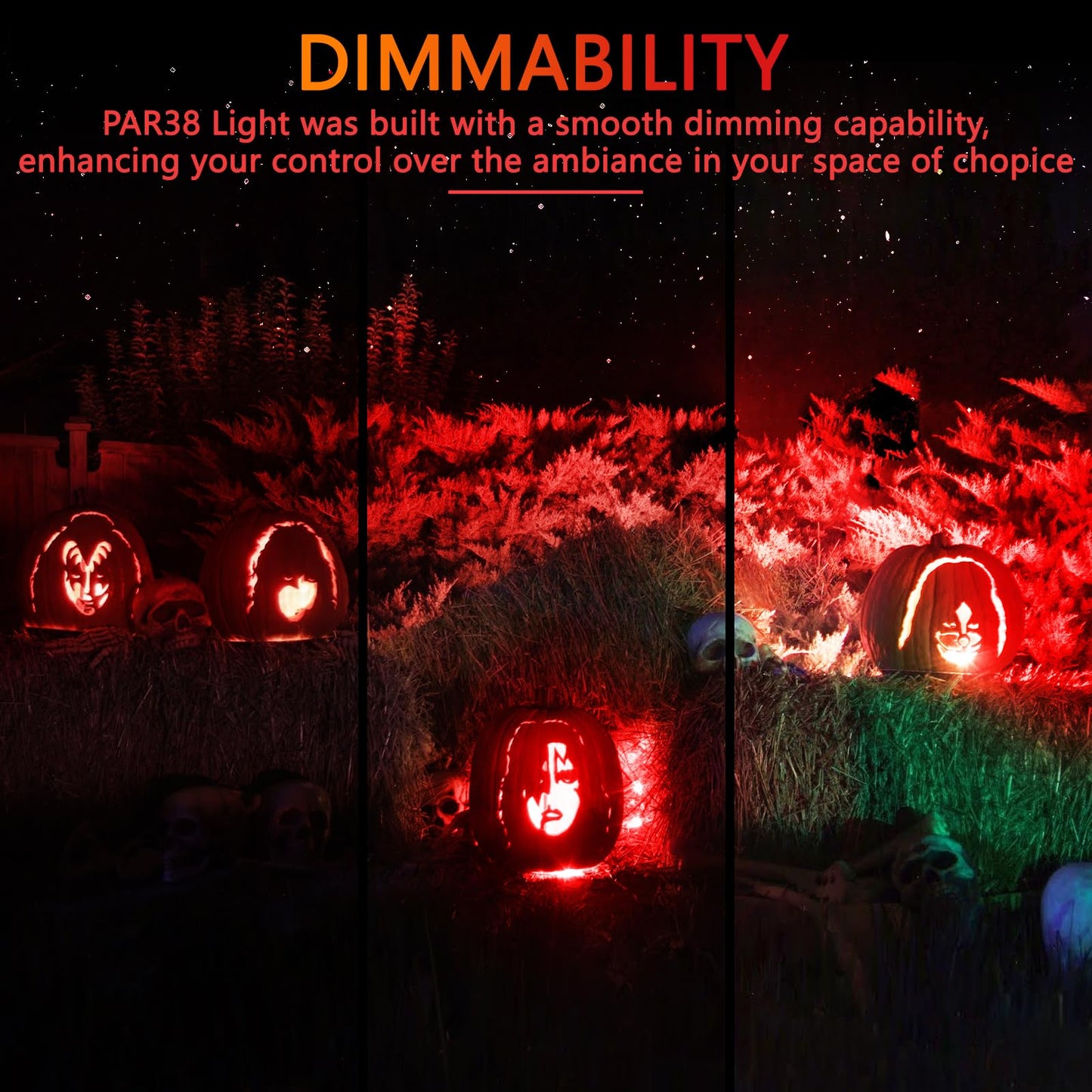 Gonhom PAR38 Flood Lights Outdoor,Dimmable LED Flood Light Bulbs,20W(Equivalent to 200W),E26 Base,Outdoor Porch,Holiday Lighting,LED Flood Light Bulb for Halloween,Christmas,4 Pack Red Green