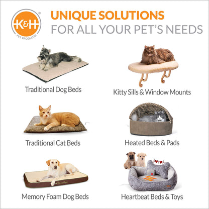 K&H Pet Products Heated Extreme Weather Outdoor Kitty Pad Petite, Waterproof Heated Cat Mat, Pet Warmer for Outside Feral Cat Houses, Indoor Outdoor Warming Pet Mat - Petite 12 X 9in Tan 25W