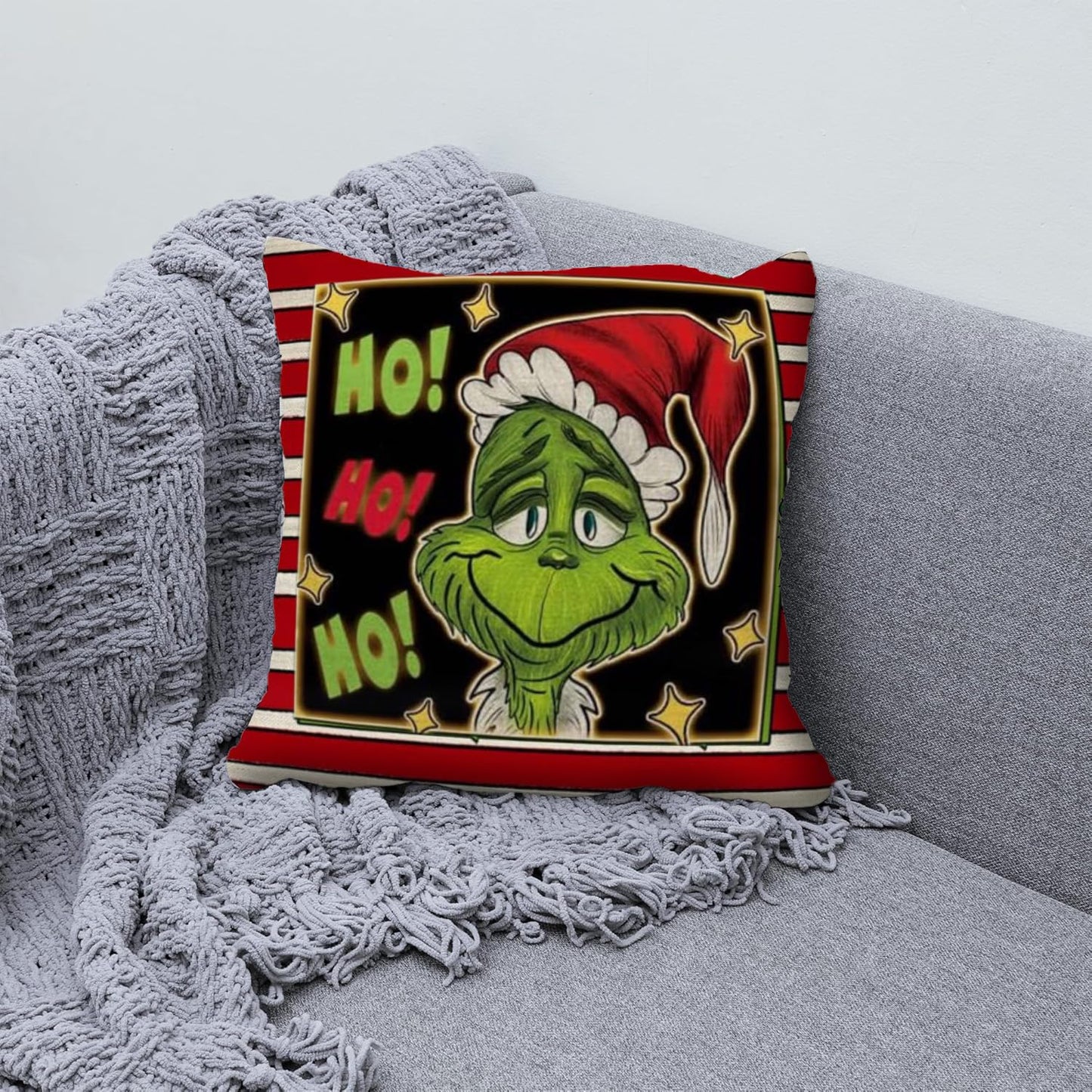 Christmas Pillow Covers Set of 4 for Decoration - 18x18 Throw Pillow Case for Farmhouse Home, Sofa, Bed, Indoor, Winter, Holiday (Green)