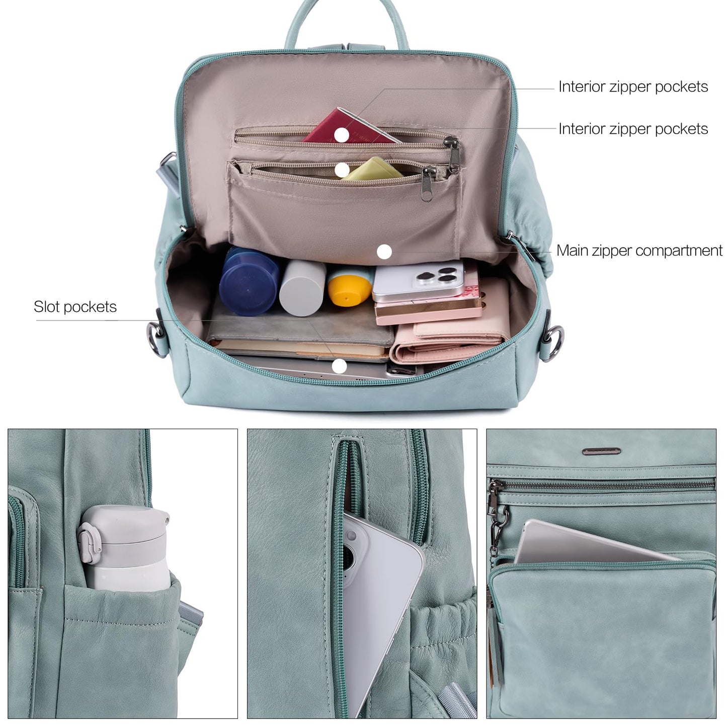 CLUCI Backpack Purse for Women Travel Leather Large Women Backpack Fashion Designer Lady Shoulder Bags with Tassel