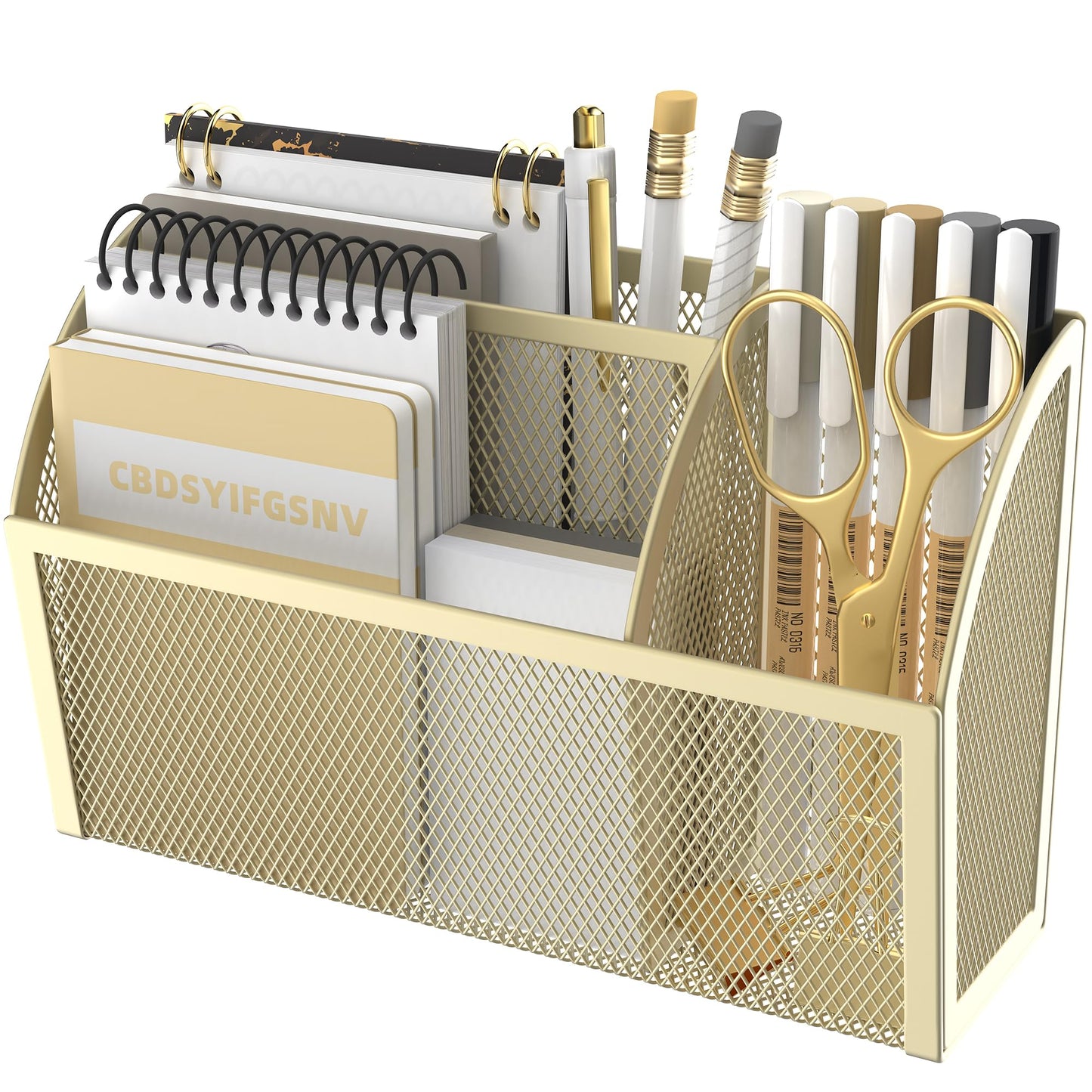 DALTACK Magnetic Pencil Holder Magnetic Shelf for the Whiteboard 3-Grid Mesh Magnetic Pen Holder for Refrigerator Magnetic Organizer Locker Accessories Organizer for Office, Yellow