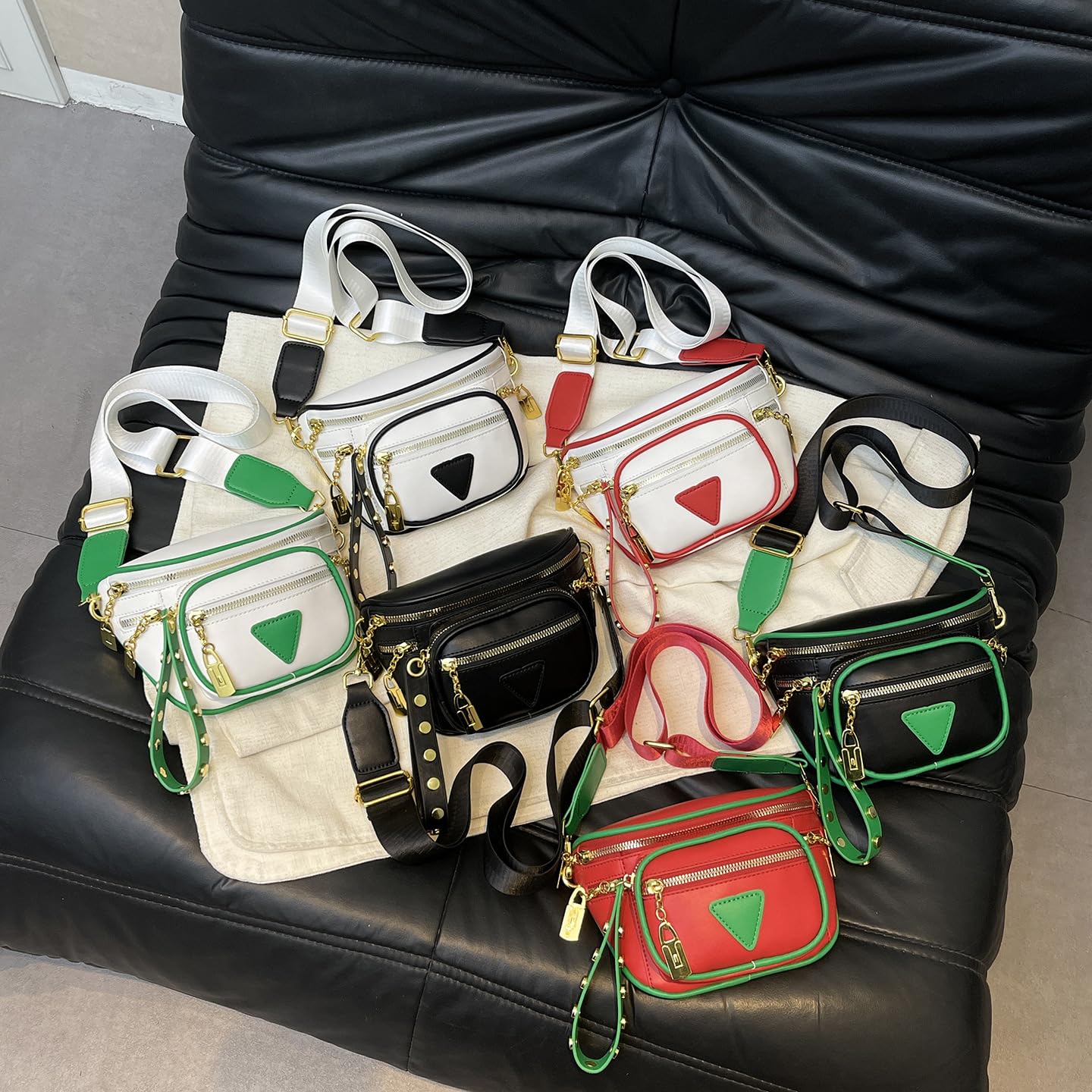 Lightweight PU Leather Fanny Packs Purse, Trendy Women Versatile Crossbody Shoulder Bags with Coin Zip Pocket for Party Festival Outdoor Traveling Beach