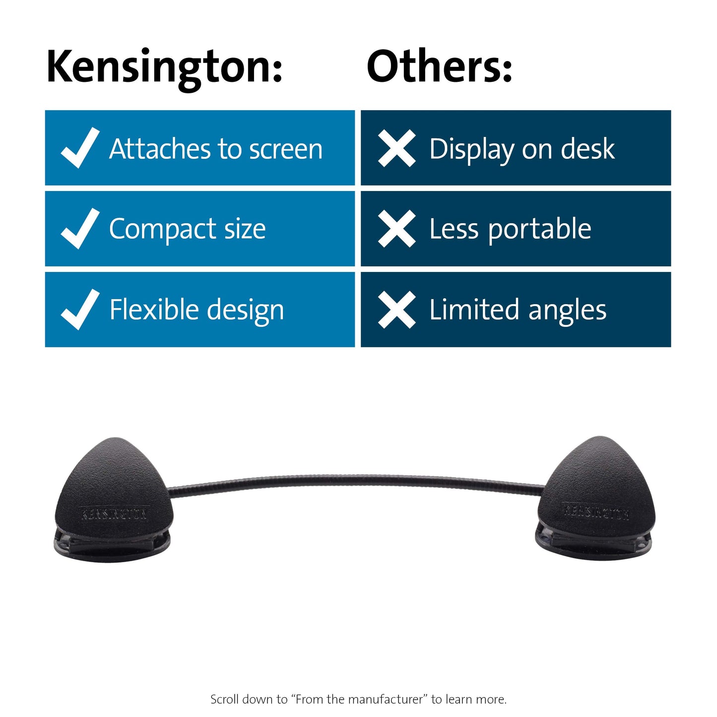 Kensington Document Holder for Typing for Laptops and Monitors, Flex Clip Copyholder, Typing Stand Document Holder, Office Paper Clip Holder, Compact Paper Holder Stand, Black 9-3/4" Wide K62081BF