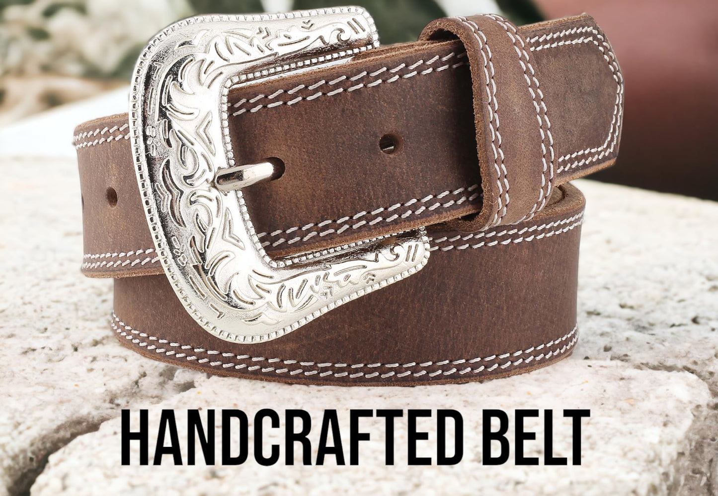 F&L CLASSIC mens Western full grain Leather belt Strap w/Snaps for Interchangeable Buckles, USA,7-941-32-size 32