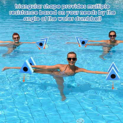 Water Exercise Pool Weights - 2 Pack Aquatic Dumbbells for Fitness & Aerobics | Durable & Sturdy Design
