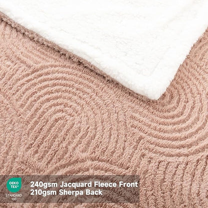 Heated Blanket King Size - 100"x90" Cozy Soft Jacquard Heating Blanket with 4 Heat Levels & 10 Hours Auto-Off, Jacquard Fleece, Overheating Protection, Warm Gifts, Brown
