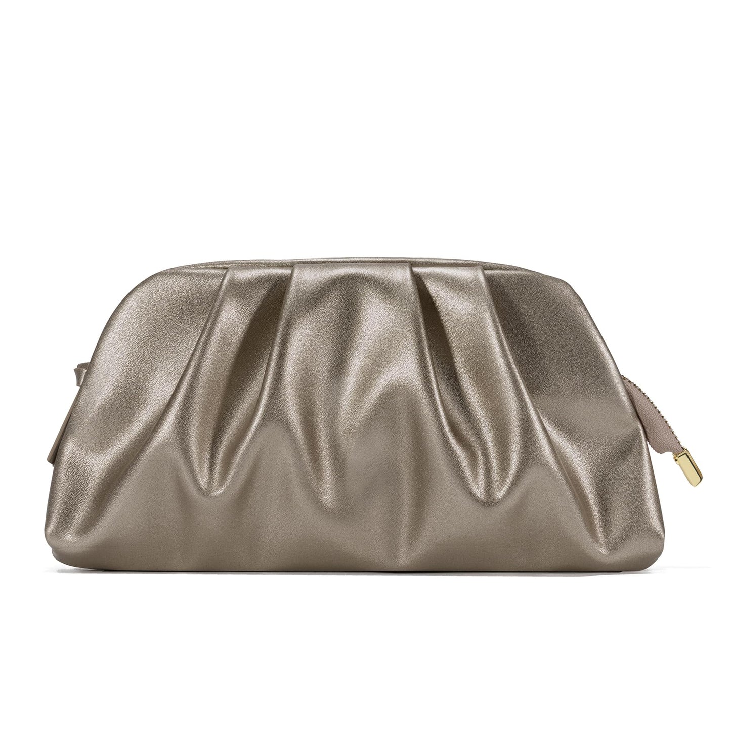 SWEETV Dressy Vegan Leather Clutch Purse for Women Formal, Soft Pleated PU Evening Clutch for Weddings, Proms, Cocktail-Gemma