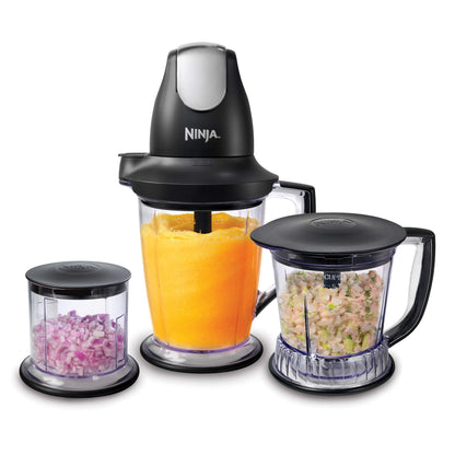 Ninja QB900B Master Prep Food Processor Blender with 48 oz Pitcher & 16 oz Chopping Bowl, Perfect for Frozen Blending & Chopping, 400 Watts, Dishwasher Safe, Countertop, Grey