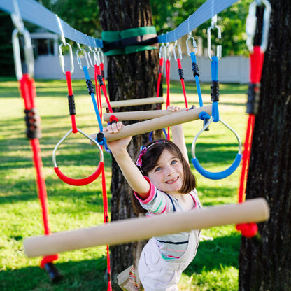 Lily's Things Monkey Bars for Kids(2 Pack) | Ninja Slackline Accessories for Slackline Obstacle Course | Monkey Bars for Backyard | Attachments to Most Any Home Playground Equipment Sets