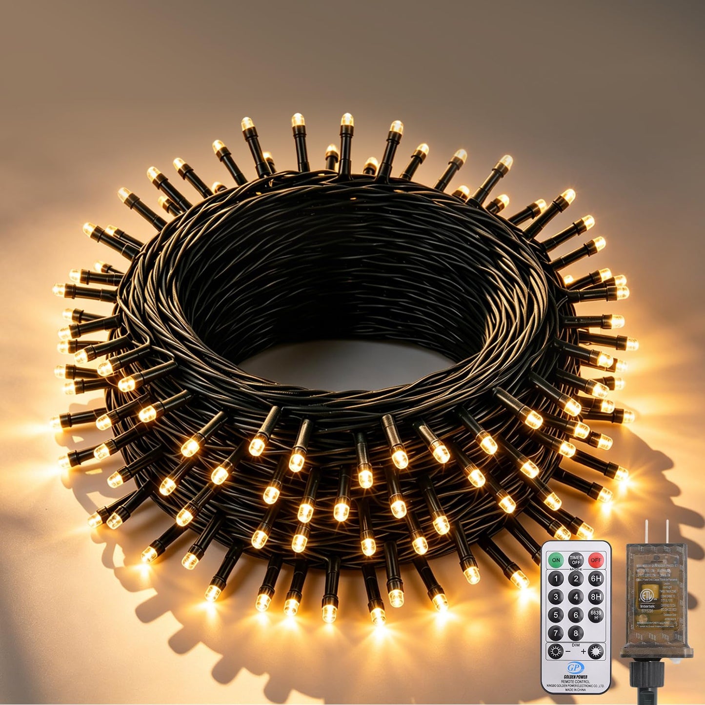 Dailyart 300 LED Warm White Christmas Lights: 36Ft Remote Control Fairy Lights with Timer - Waterproof Fairy Lights Firecracker Plug in String Lights for Garden Wedding Party
