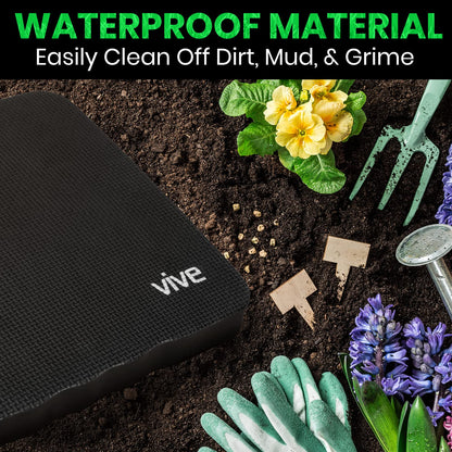 Vive Extra Thick Garden Kneeling Pad - Firm Waterproof Knee Mat for Work, Cleaning, Bathing Baby, or Hard Wood Floors - Foam Kneeler for Yoga, Exercise - Gardening Supplies & Accessories