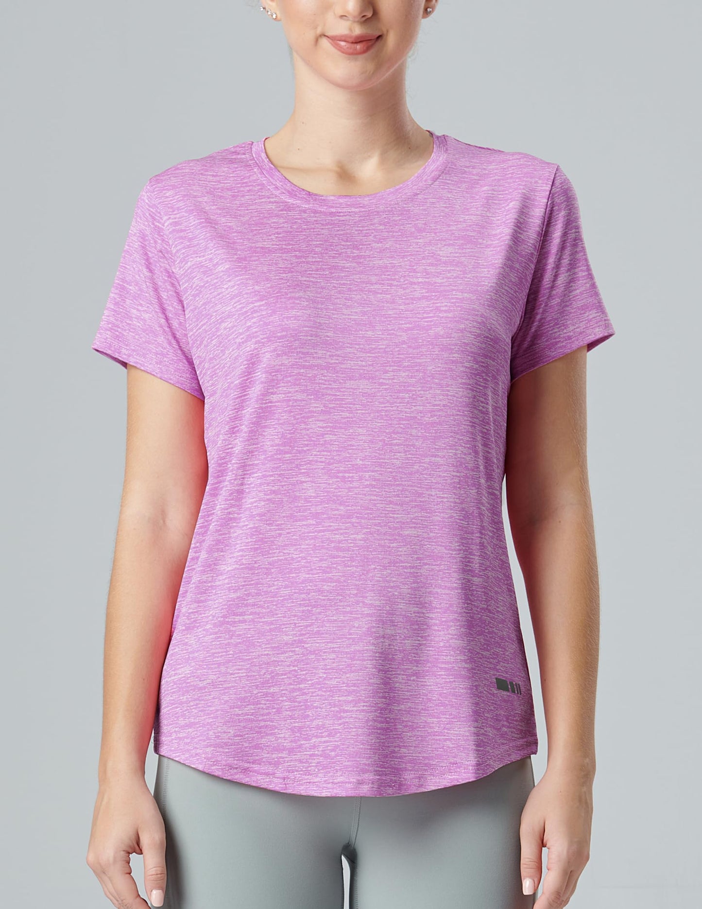 5 Pack: Women's Dry Fit Short Sleeve T Shirts, Athletic Workout Tee Tops for Gym Yoga Running (Set 8, Large)