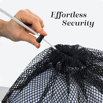 Mesh XL Laundry Bag - Large 24" x 36" - Durable, Machine Washable with Secure Drawstring Closure - Perfect for College Dorms, Laundromats, Apartments (Black)