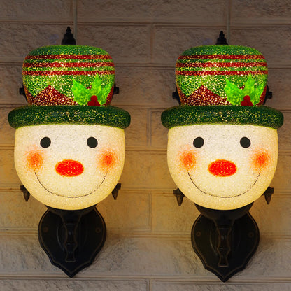 Hxezoc 2 Pack Christmas Snowman Porch Light Covers Good Light Transmission Lamp Covers for Christmas Front Yard, Garages, Garden, Porch Lamp Decoration
