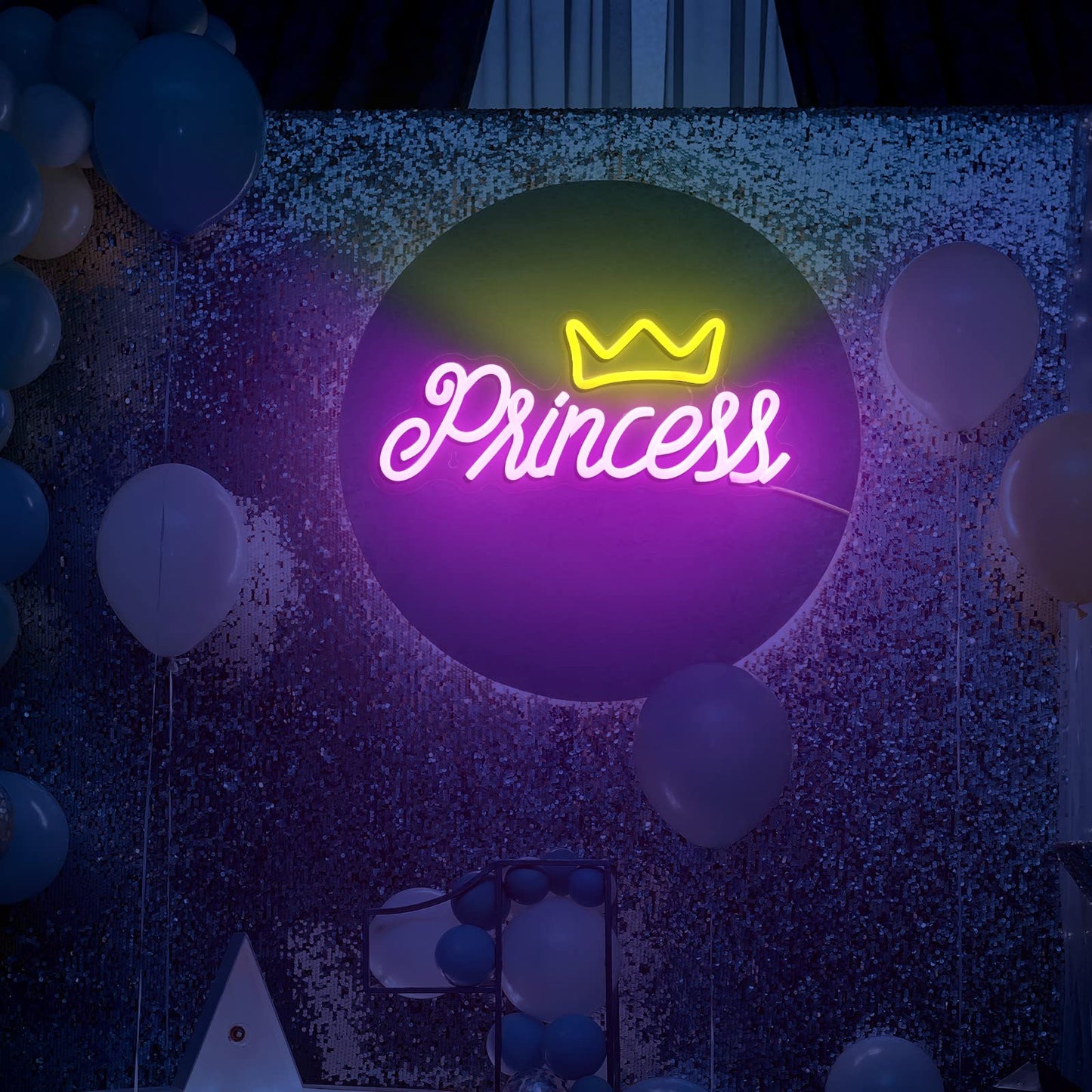 Ganeen Crown Neon Sign for Wall Decor Princess LED Neon Light Hanging Sign for Bedroom Decorative LED Wall Decor with USB Power for Room Wedding Party Bar Christmas Gift