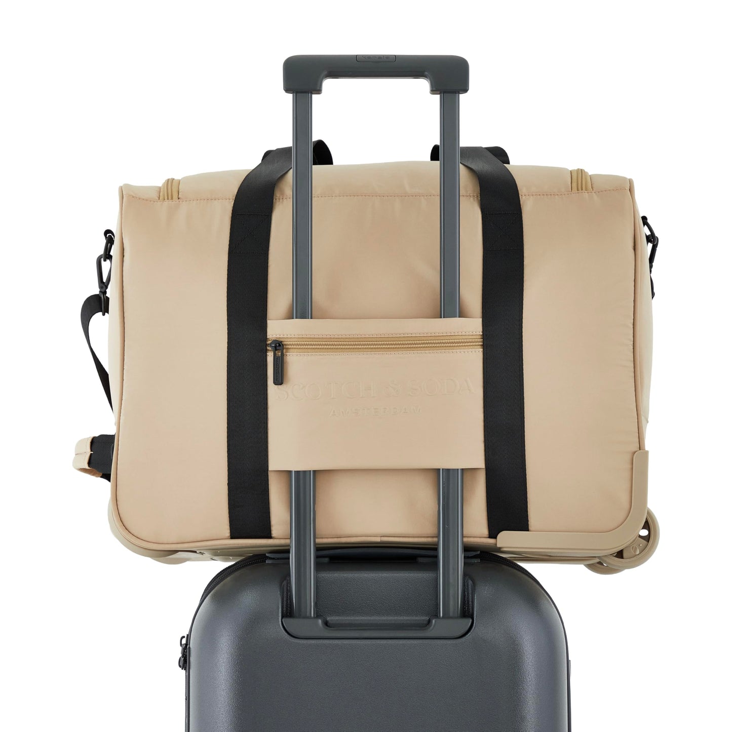 Scotch & Soda Amsterdam Travel Duffel Bag, Travertine, 21-Inch Rolling