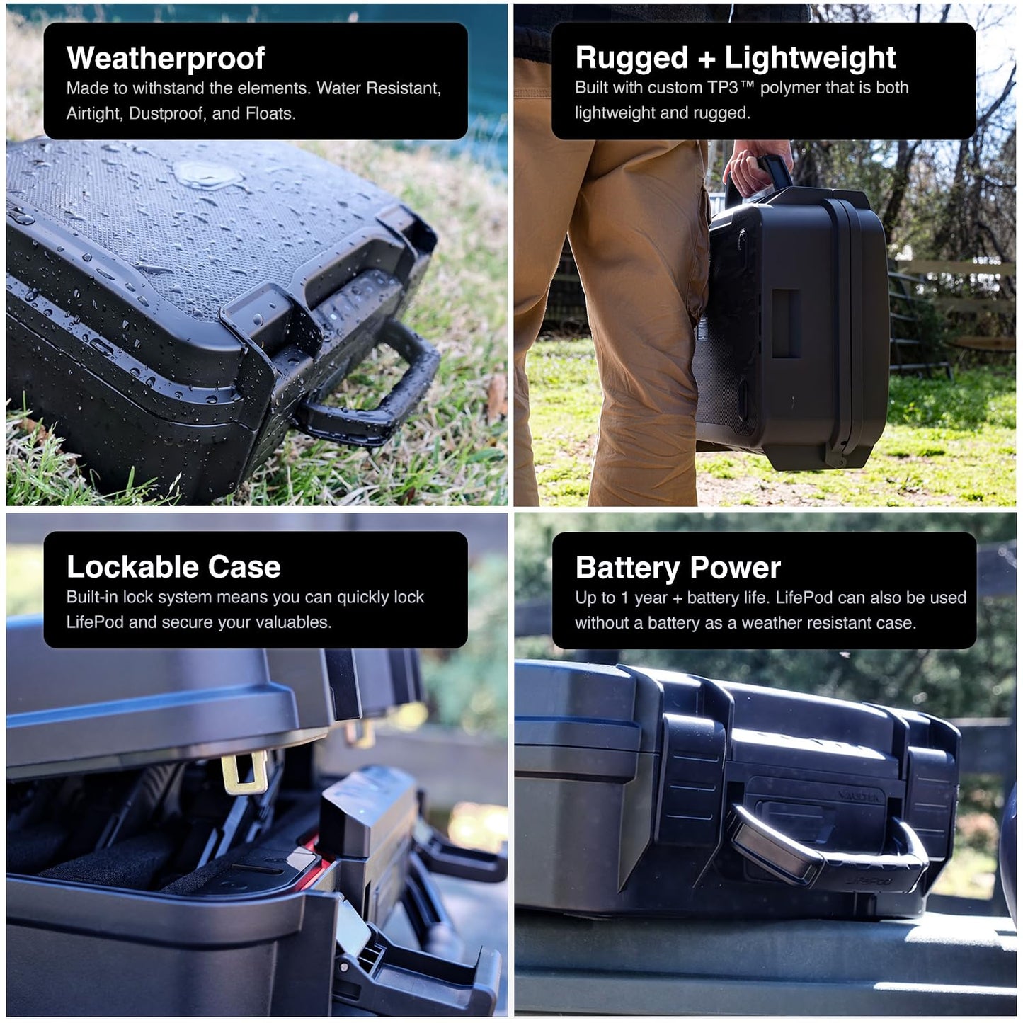 VAULTEK LifePod XT Series Weatherproof Multiple Handgun Safe Modular Interior Secure Rugged Portable Lockbox with Backlit Keypad (Standard)