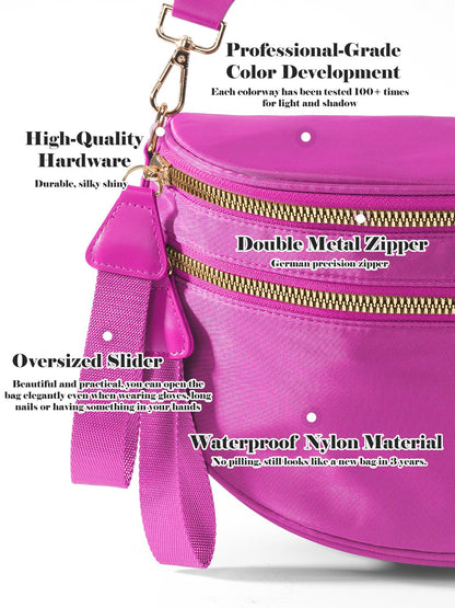 Pure Colour Crossbody Bag Bum Bag for Women,Spacious Purse Fanny Packs Belt Bag,Oversized Bum Bag (Colour Bum Bag-Beige)