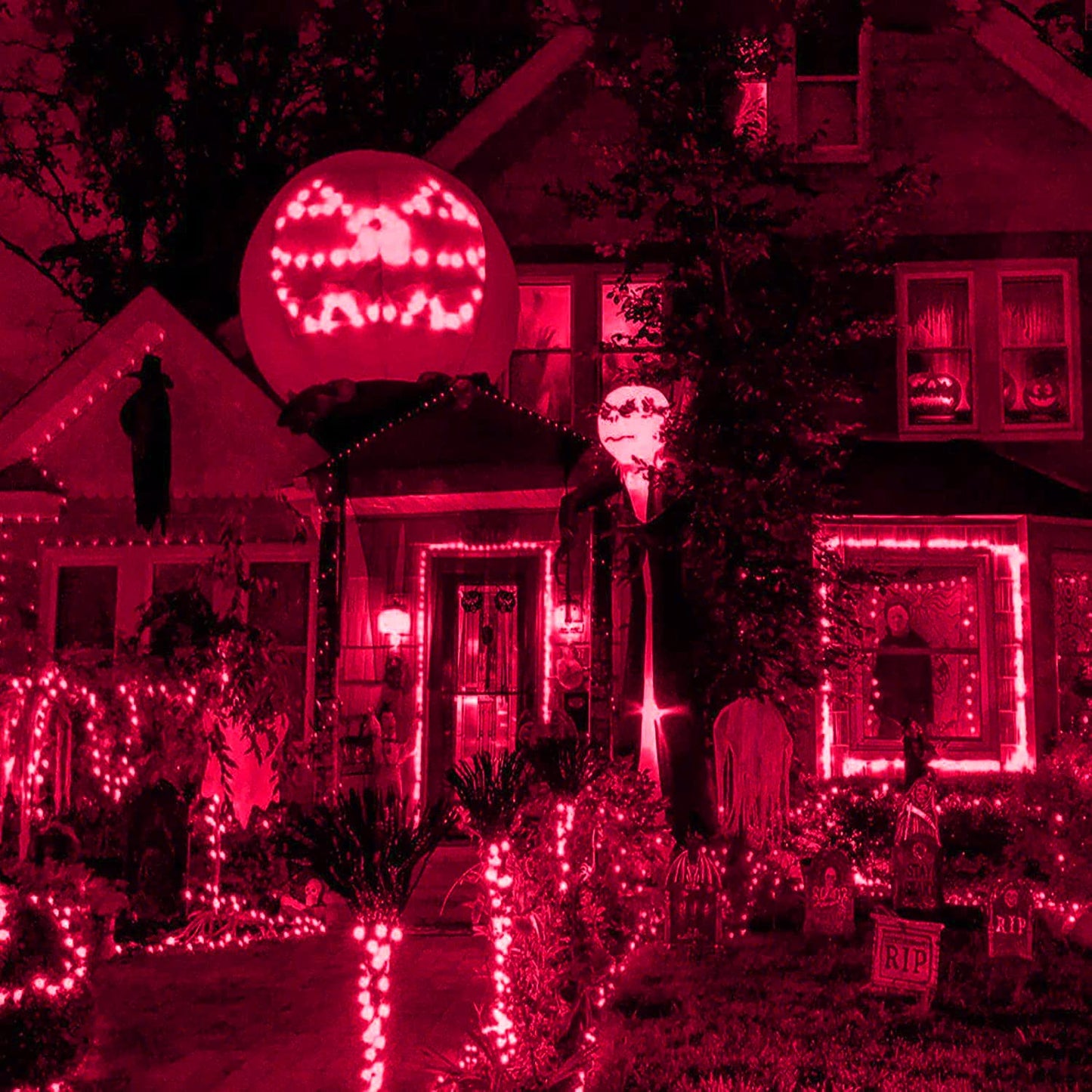 HISHINY LED Red Christmas Net Lights Outdoor,5ftx5ft 100LED Green Wire, Connectable Indoor Outdoor Bush Mesh Net Lights String for Valentines Day Decor,Shrub,Yard,Tree（Red）