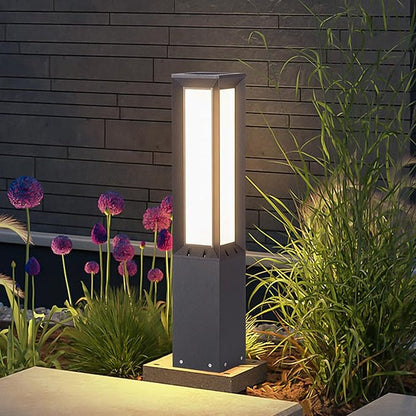 Solar Pathway Lights Outdoor, 32“ Landscape Path Light Commercial Bollard Lighting Solar Powered Driveway Lights, Modern 3000K LED IP65 Waterproof Walkway Lamp for Lawn Garden Patio Yard