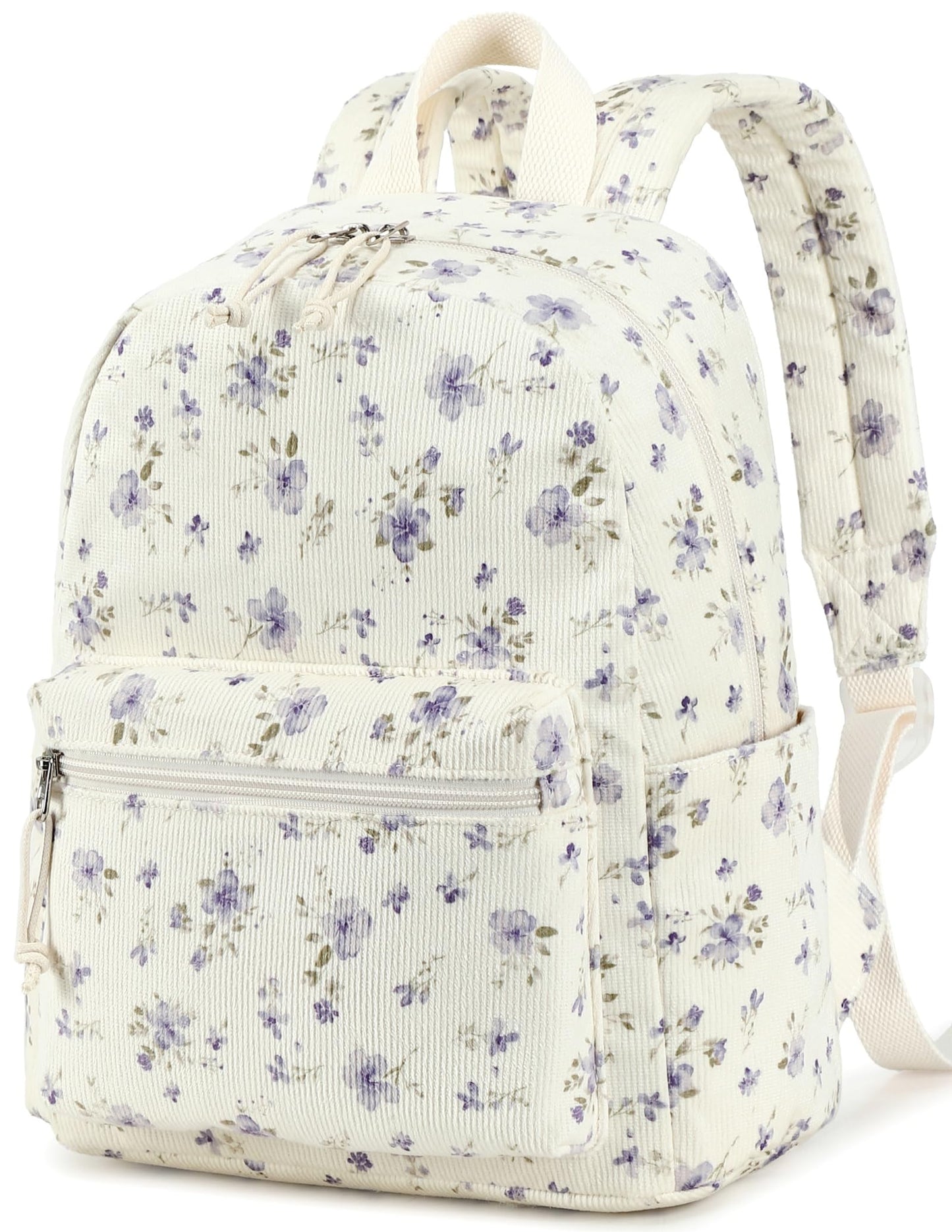 BTOOP Mini Backpack Women Girls Water-resistant Small Backpack Purse Shoulder Bag for Womens Adult Kids School Travel (Purple Floral201)
