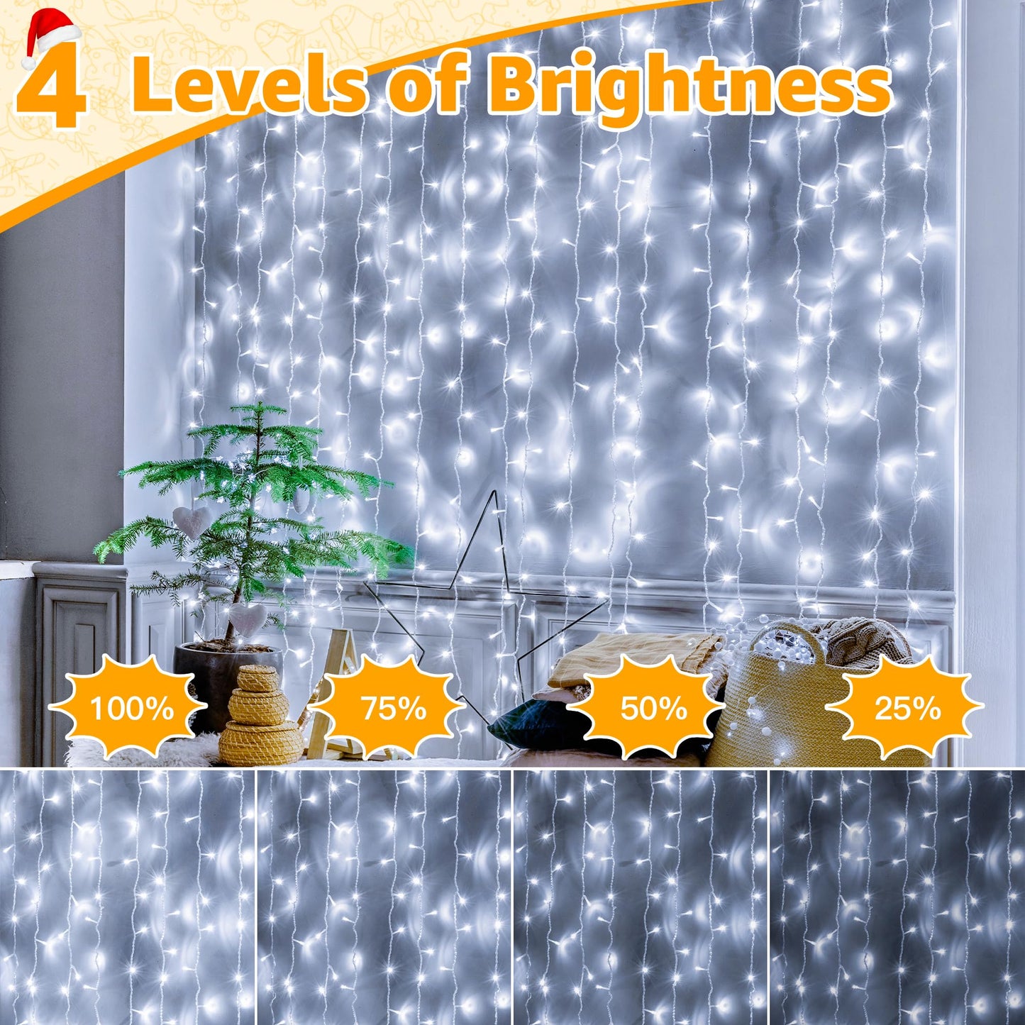 Ollny Christmas Lights Outdoor 800LED 262FT, Cool White Plug in Fairy Light with Remote, 8 Modes Waterproof Timers Dimmable LED String Lights for Indoor House Outside Bedroom Patio Balcony