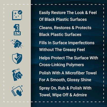 Bling Sauce Platinum: Trim Sauce, 3 in 1 Black Plastic Restorer. Cleans, Protects and Restores Faded or Damaged Black Plastic Trim on Cars, Trucks, SXS. Spray On-Wipe Off. 24oz